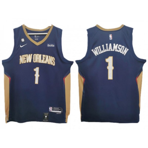 New Orleans Pelicans #1 Zion Williamson 2022/23 Navy Swingman Jersey