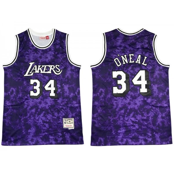 Los Angeles Lakers #34 Shaquille O'neal Purple Sky Hardwood Classics Jersey