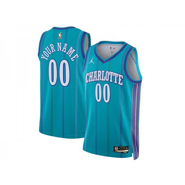 Charlotte Hornets #00 Teal 2023/24 Classic Edition Swingman Custom Jersey