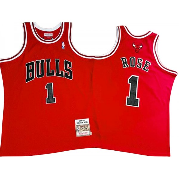 Chicago Bulls #1 Derrick Rose Red 2008/09 Hardwood Classics Jersey