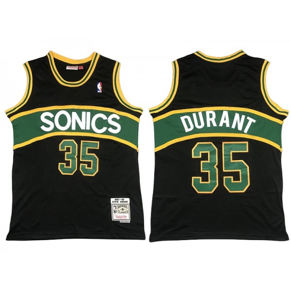 Seattle SuperSonics #35 Kevin Durant Black 2007-08 Hardwood Classics Jersey