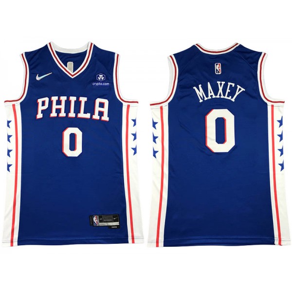 Philadelphia 76ers #0 Tyrese Maxey Blue Swingman Jersey