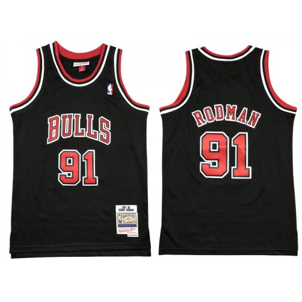 Chicago Bulls #91 Dennis Rodman Black 1997/98 Hardwood Classics Jersey