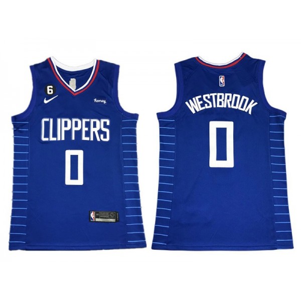 Los Angeles Clippers #0 Russell Westbrook Blue Swingman Jersey