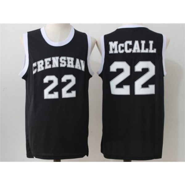 Love &amp; Basketball Crenshaw High School #22 Quincy McCall Black Movie Basketball Jersey