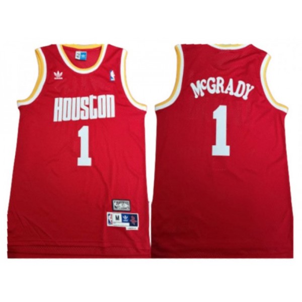 Houston Rockets #1 Tracy McGrady Red Hardwood Classic Jersey