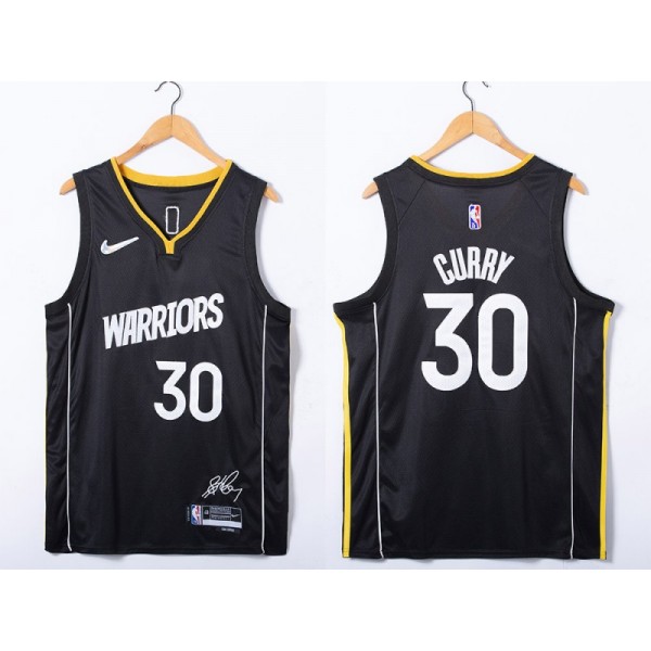 Golden State Warriors #30 Stephen Curry Black MVP Jersey