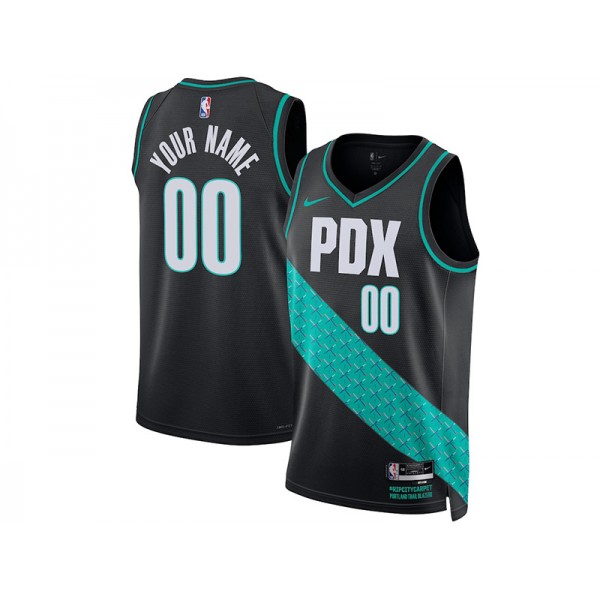 Portland Trail Blazers #00 Black 2022/23 Black City Edition Swingman Custom Jersey