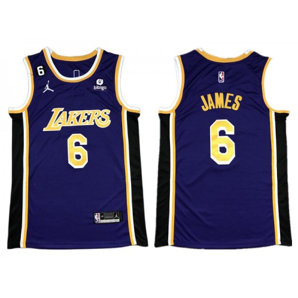 Los Angeles Lakers #6 Lebron James Purple Swingman Jersey