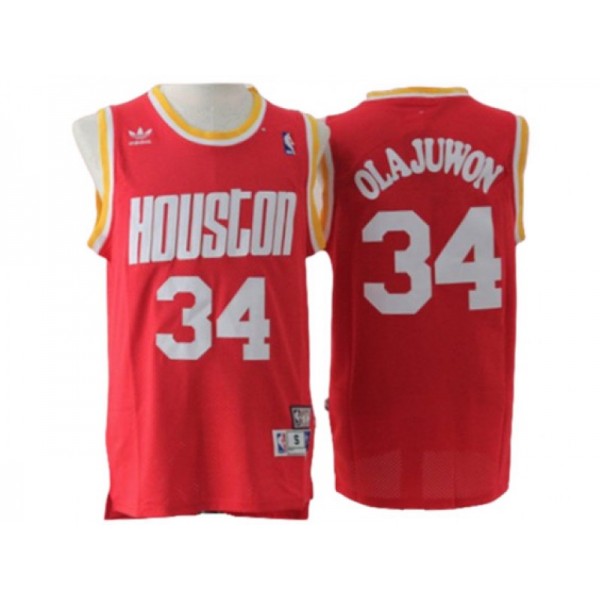 Houston Rockets #34 Hakeem Olajuwon Red Hardwood Classic Jersey