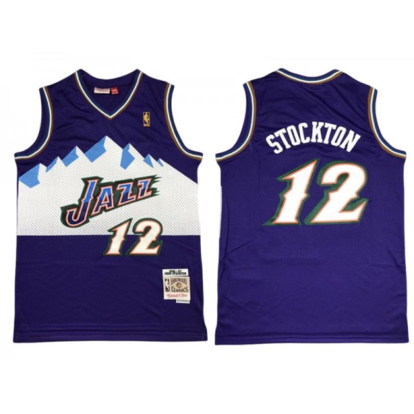 Utah Jazz #12 John Stockton Purple 1996/97 Hardwood Classic Jersey