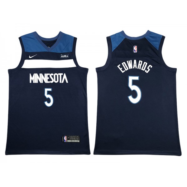 Minnesota Timberwolves #5 Anthony Edwards Navy Swingman Jersey