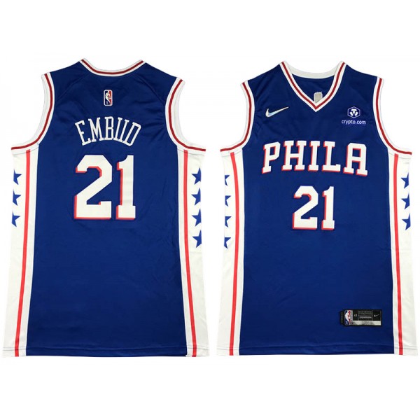 Philadelphia 76ers #21 Joel Embiid Blue Swingman Jersey