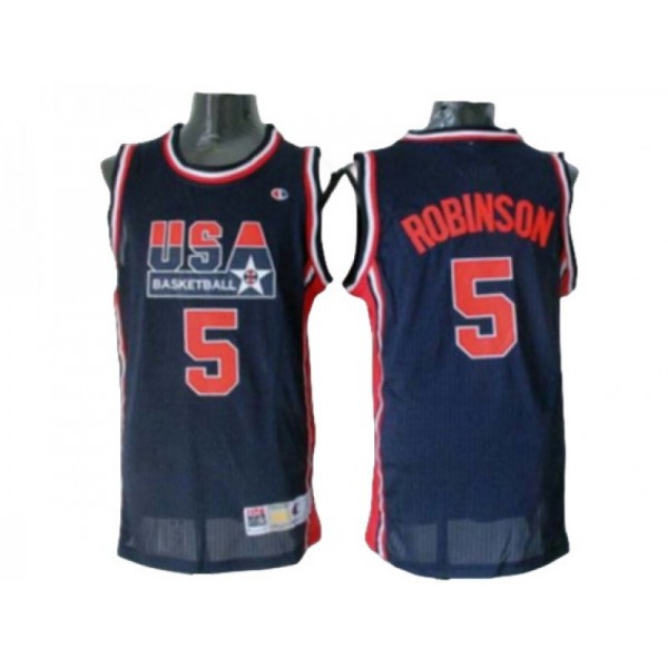 USA Basketball  #5 David Robinson Navy Home 1992 Olympic Jersey