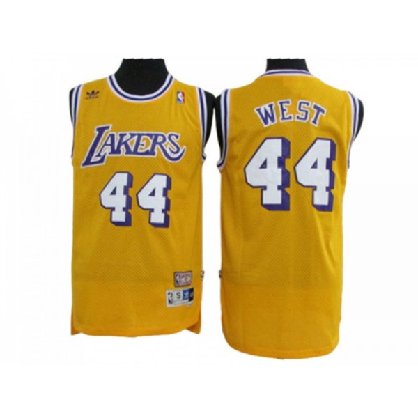 Los Angeles Lakers #44 Jerry West Yellow Hardwood Classics Jersey