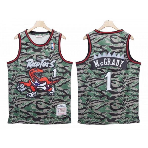 Toronto Raptors #1 Tracy McGrady Camo 1996/97 Hardwood Classics Jersey