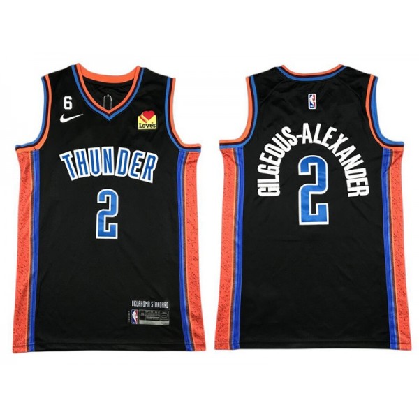 Oklahoma City Thunder #2 Shai Gilgeous-Alexander Black 2022/23 City Edition Swingman Jersey