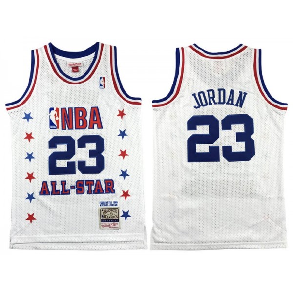 Chicago Bulls #23 Michael Jordan White 1989 All Star Hardwood Classics Jersey