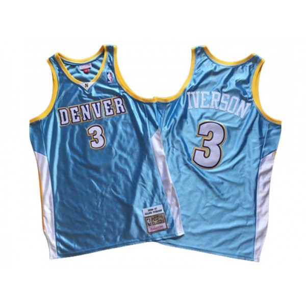 Denver Nuggets #3 Allen Iverson Light Blue 2006-07 Hardwood Classic Jersey