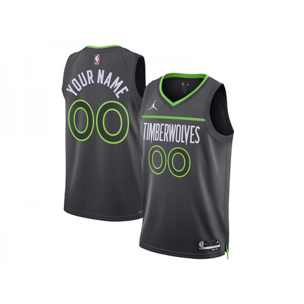 Minnesota Timberwolves #00 Black Statement Edition Swingman Custom Jersey