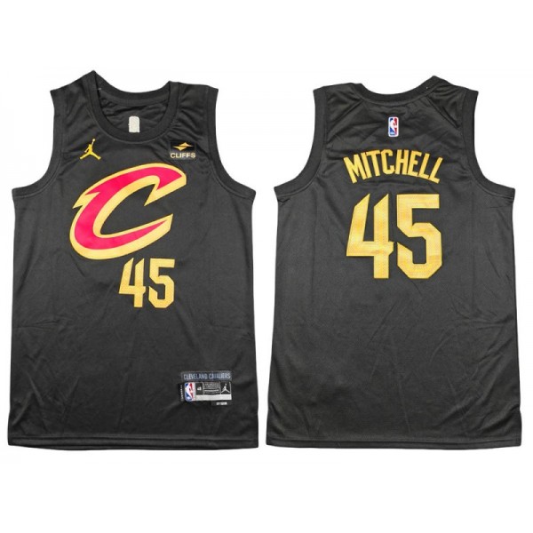 Cleveland Cavaliers #45 Donovan Mitchell 2022-23 Black Statement Swingman Jersey