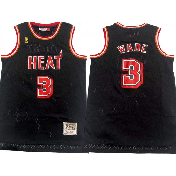 Miami Heat #3 Dwyane Wade Black Hardwood Classic Jersey