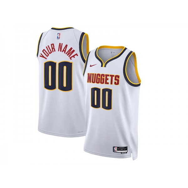 Denver Nuggets #00 White Swingman Custom Jersey