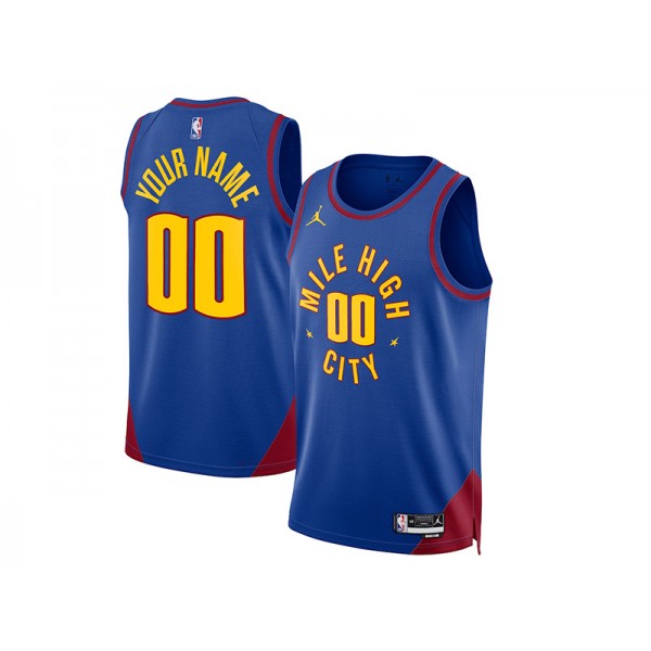 Denver Nuggets #00 Blue Statement Edition Custom Jersey