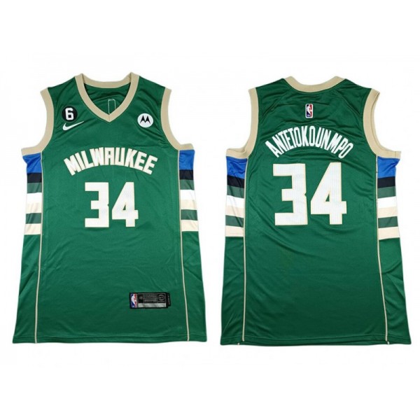 Milwaukee Bucks #34 Giannis Antetokounmpo Green Swingman Jersey