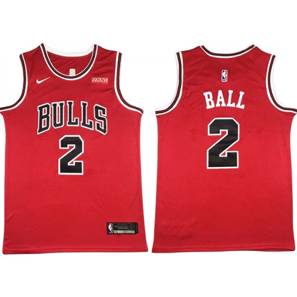 Chicago Bulls #2 Lonzo Ball Red Swingman Jersey