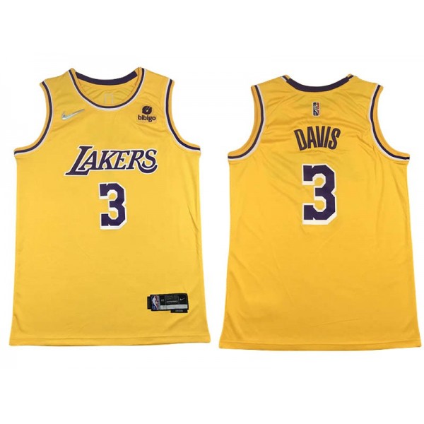 Los Angeles Lakers #3 Anthony Davis Yellow Swingman Jersey