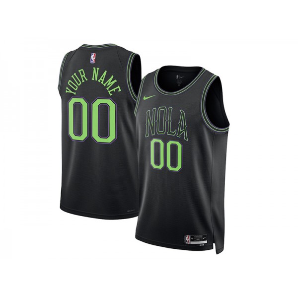 New Orleans Pelicans #00 Black 2023/24 City Edition Swingman Custom Jersey