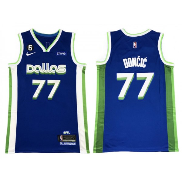 Dallas Mavericks #77 Luka Doncic Blue 2022/23 City Edition Swingman Jersey