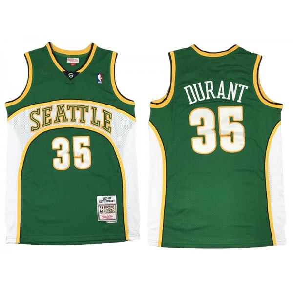 Seattle SuperSonics #35 Kevin Durant Green 2007-08 Hardwood Classics Jersey