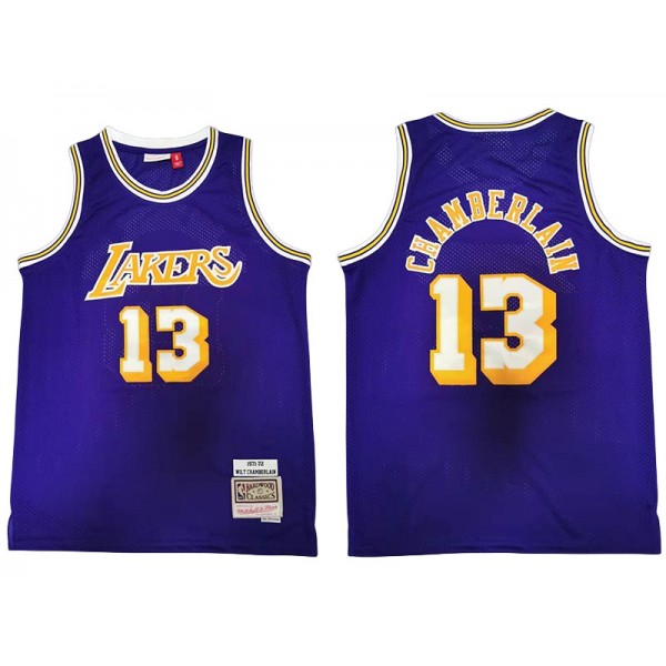 Los Angeles Lakers #13 Wilt Chamberlain Purple 1971/72 Hardwood Classics Jersey