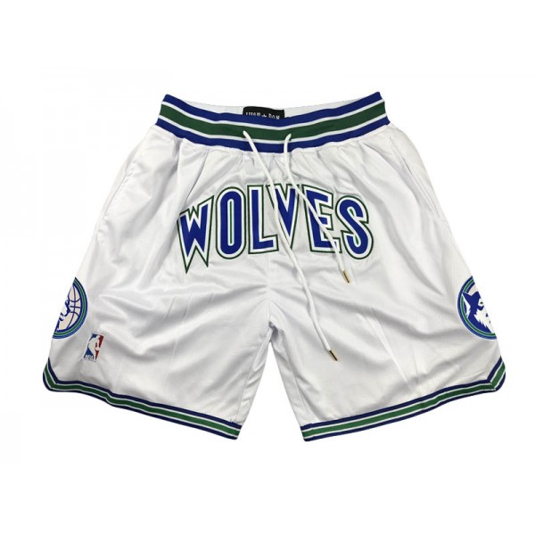 Minnesota Timberwolves "WOLVES" White Classic Edition Basketball Shorts