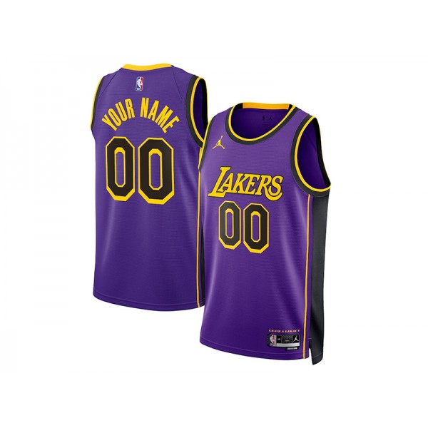 Los Angeles Lakers #00 Purple Statement Swingman Custom Jersey