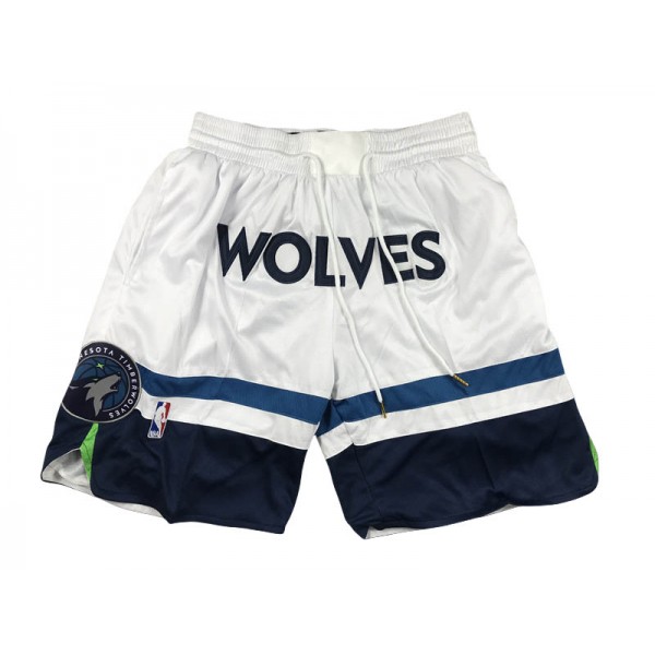 Minnesota Timberwolves "WOLVES" White Basketball Shorts