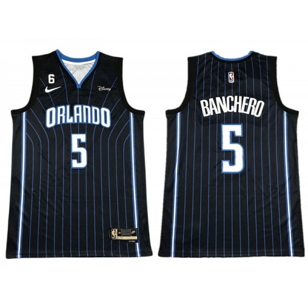 Orlando Magic #5 Paolo Banchero Black Swingman Jersey