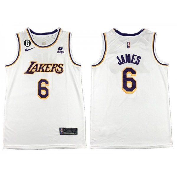 Los Angeles Lakers #6 Lebron James White Swingman Jersey