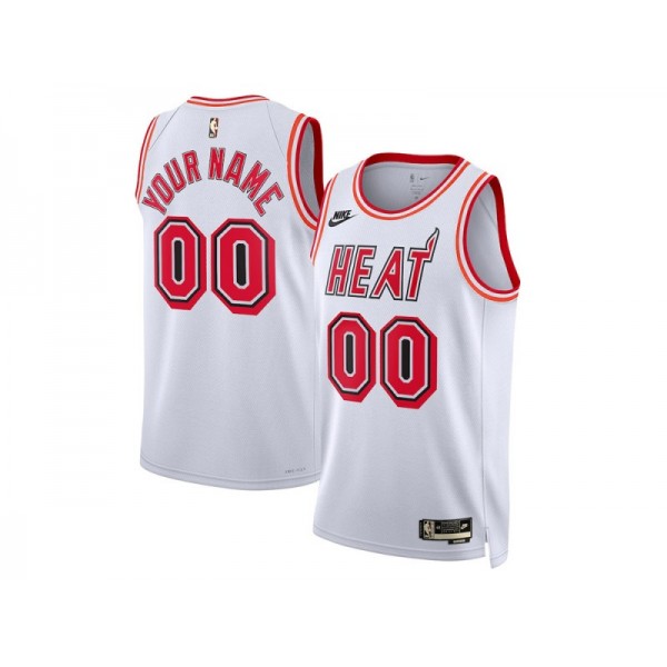 Miami Heat #00 Whtie 2022/23 Classic Edition Custom Jersey