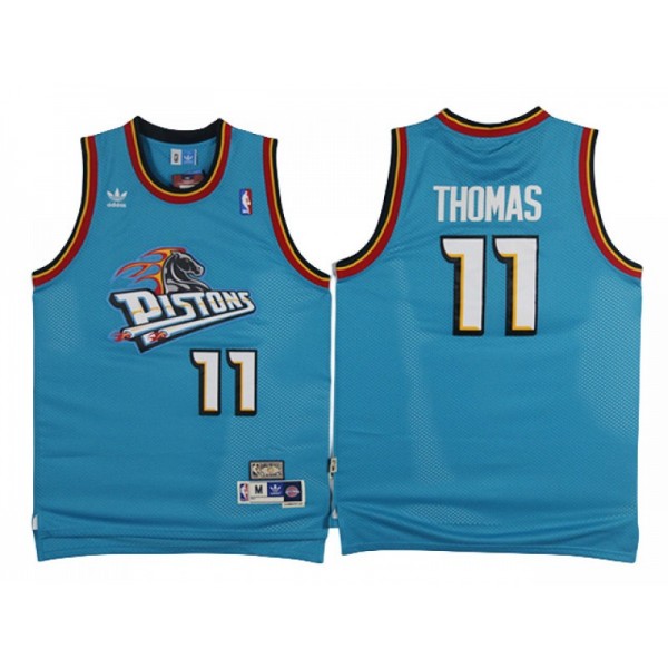 Detroit Pistons #11 Isiah Thomas Light Blue 1988/89 Hardwood Classic Jersey