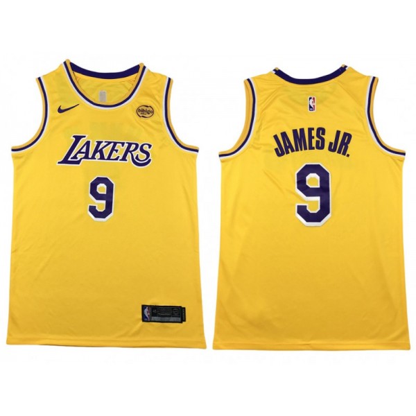 Los Angeles Lakers #9 Bronny James Yellow Swingman Jersey