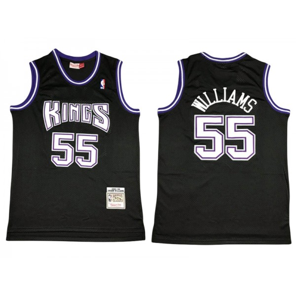 Sacramento Kings #55 Jason Williams Black Hardwood Classic Jersey