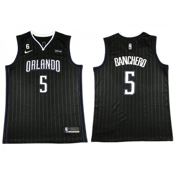 Orlando Magic #5 Paolo Banchero 2022/23 Black City Edition Swingman Jersey