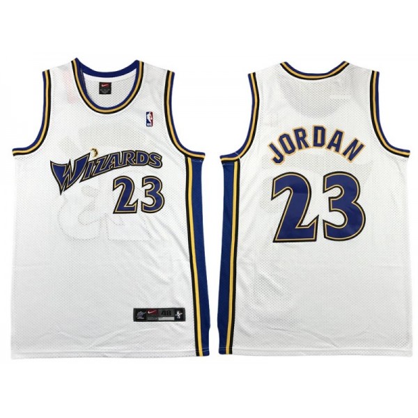 Washington Wizards #23 Michael Jordan White Throwback Jersey