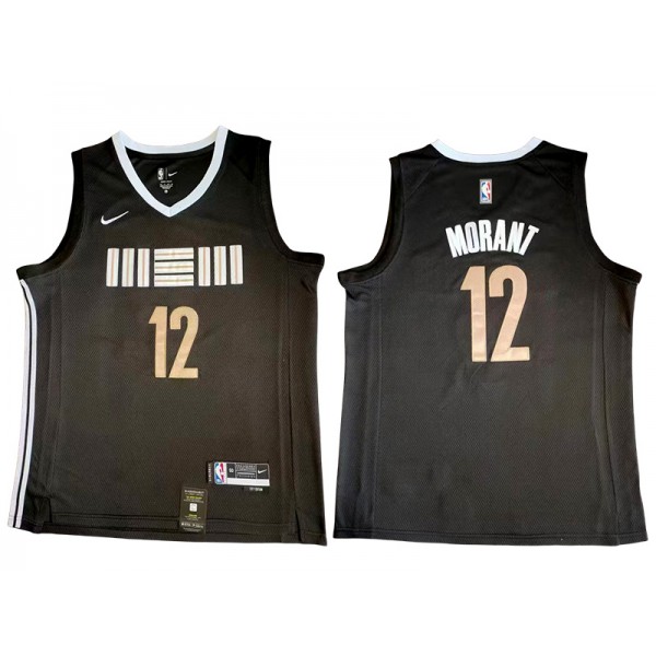 Memphis Grizzlies #12 Ja Morant 2023/24 Black City Edition Swingman Jersey