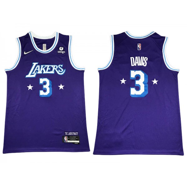 Los Angeles Lakers #3 Anthony Davis Purple 2021/22 City Edition Swingman Jersey