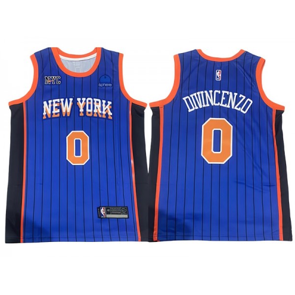 New York Knicks #0 Donte DiVincenzo Blue 2023/24 City Edition Swingman Jersey