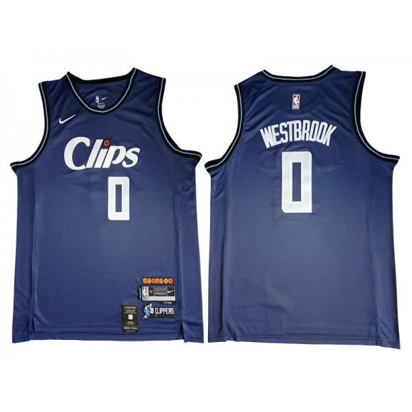 Los Angeles Clippers #0 Russell Westbrook Navy 2023/24 City Edition Jersey